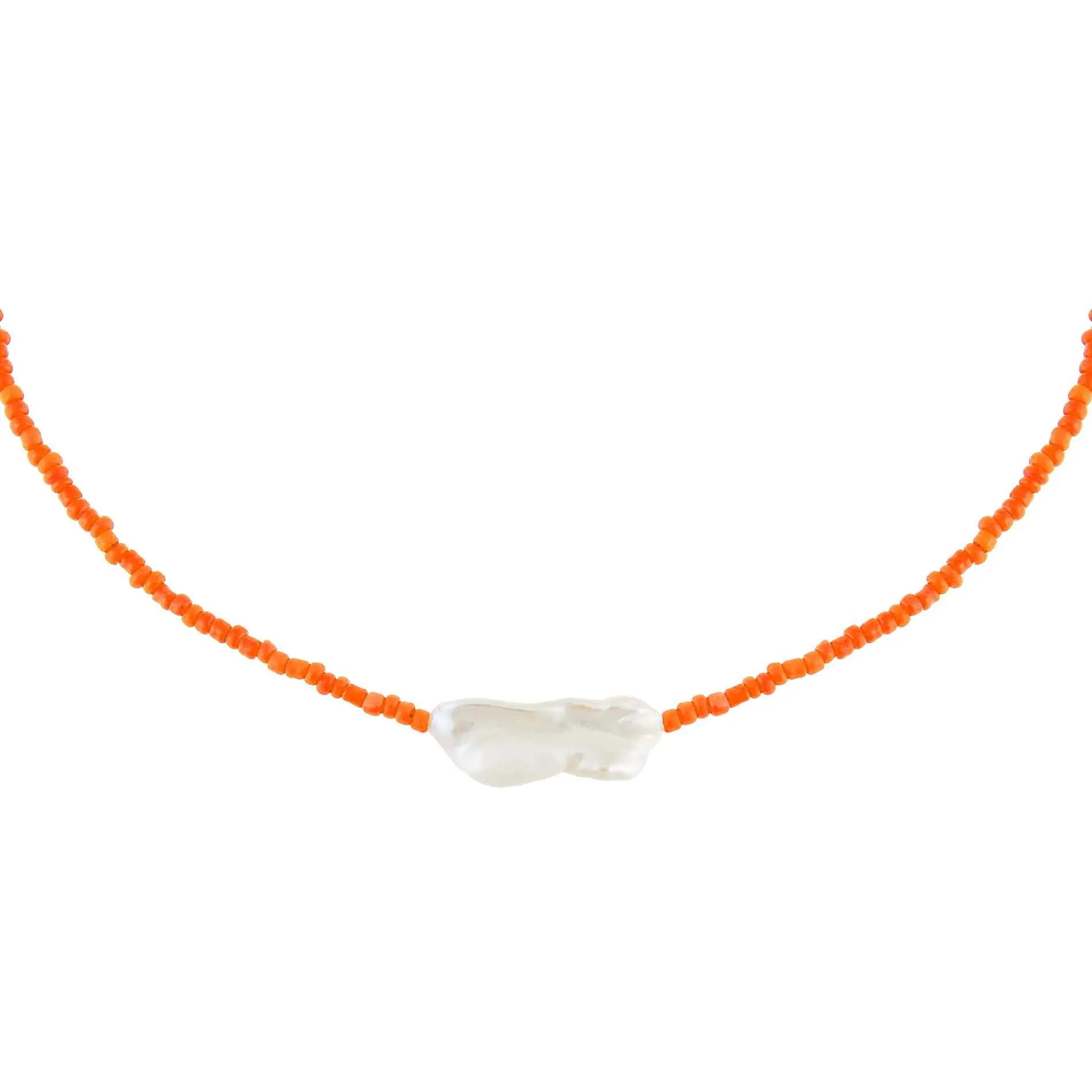 Baroque Pearl Color Beaded Choker