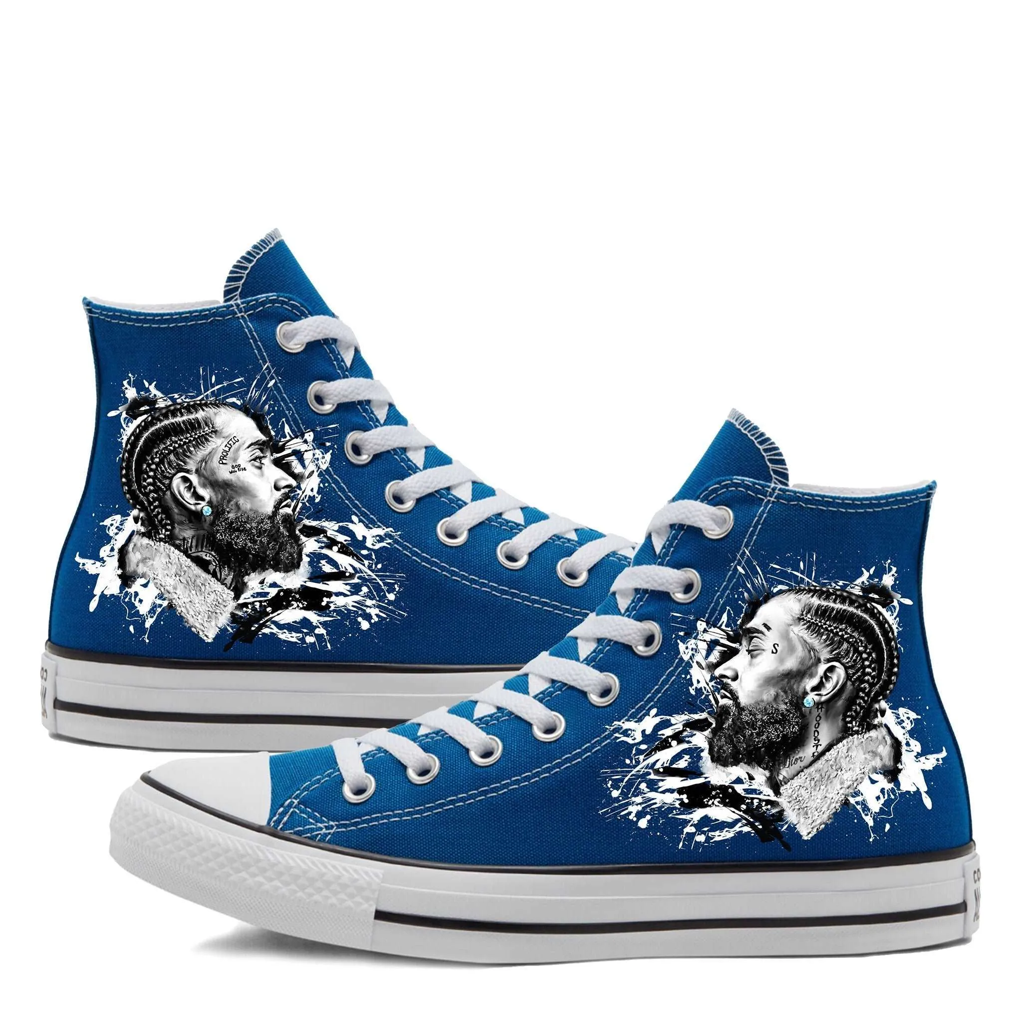 Blue Diamonds Converse | Nipsey Chucks