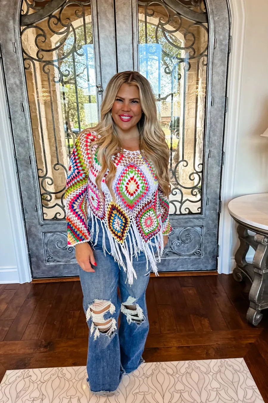 BOHO CROCHET KNIT TOPS