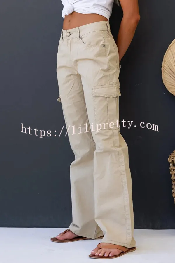 Bowie Mid-rise Draped Pocket Cargo Straight Pants
