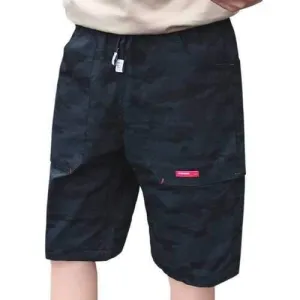 Camouflage Big Pocket Casual Shorts - Purplish Blue 3xl