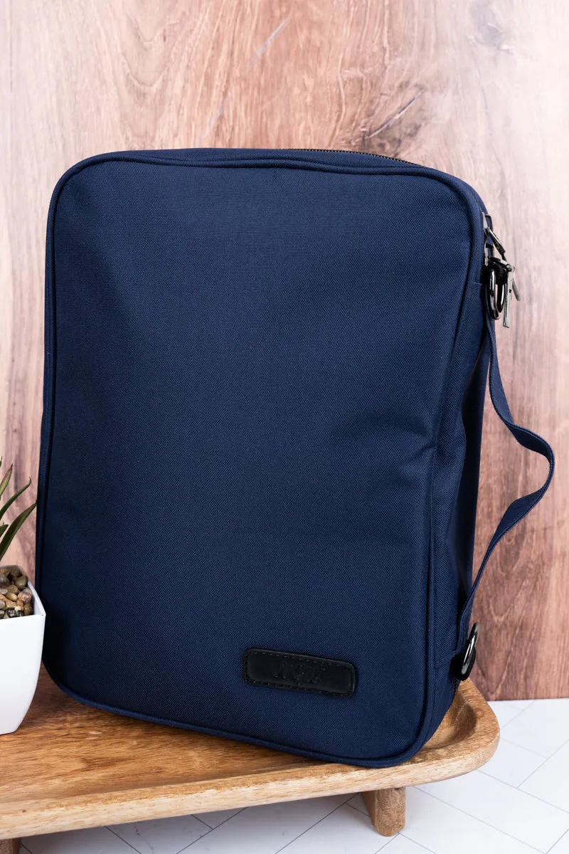 Church Days Navy Canvas Bible Cover