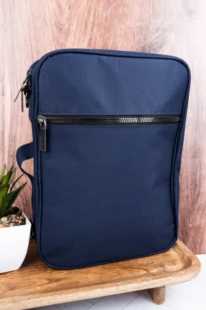 Church Days Navy Canvas Bible Cover