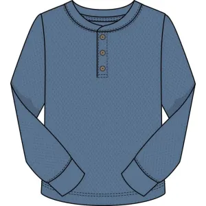 CR Sports Indigo Basic Thermal Henley Top