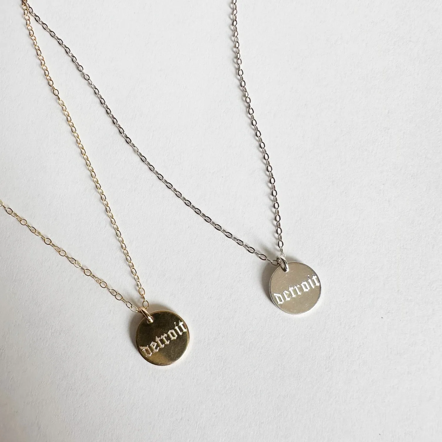 Detroit Engraved Necklaces