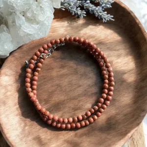 Goldstone 4 mm 16 in Beaded Necklace