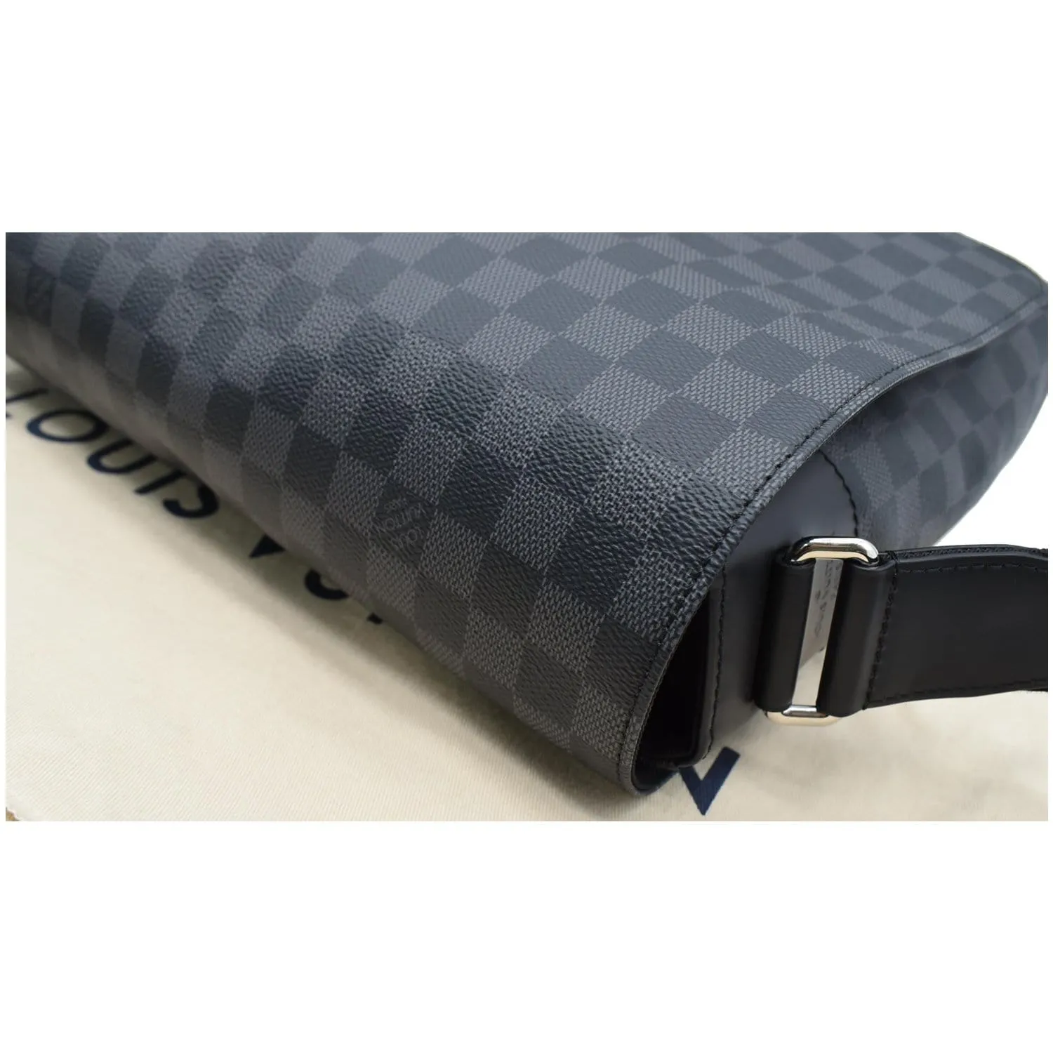 LOUIS VUITTON District MM Monogram Eclipse Messenger Bag Black