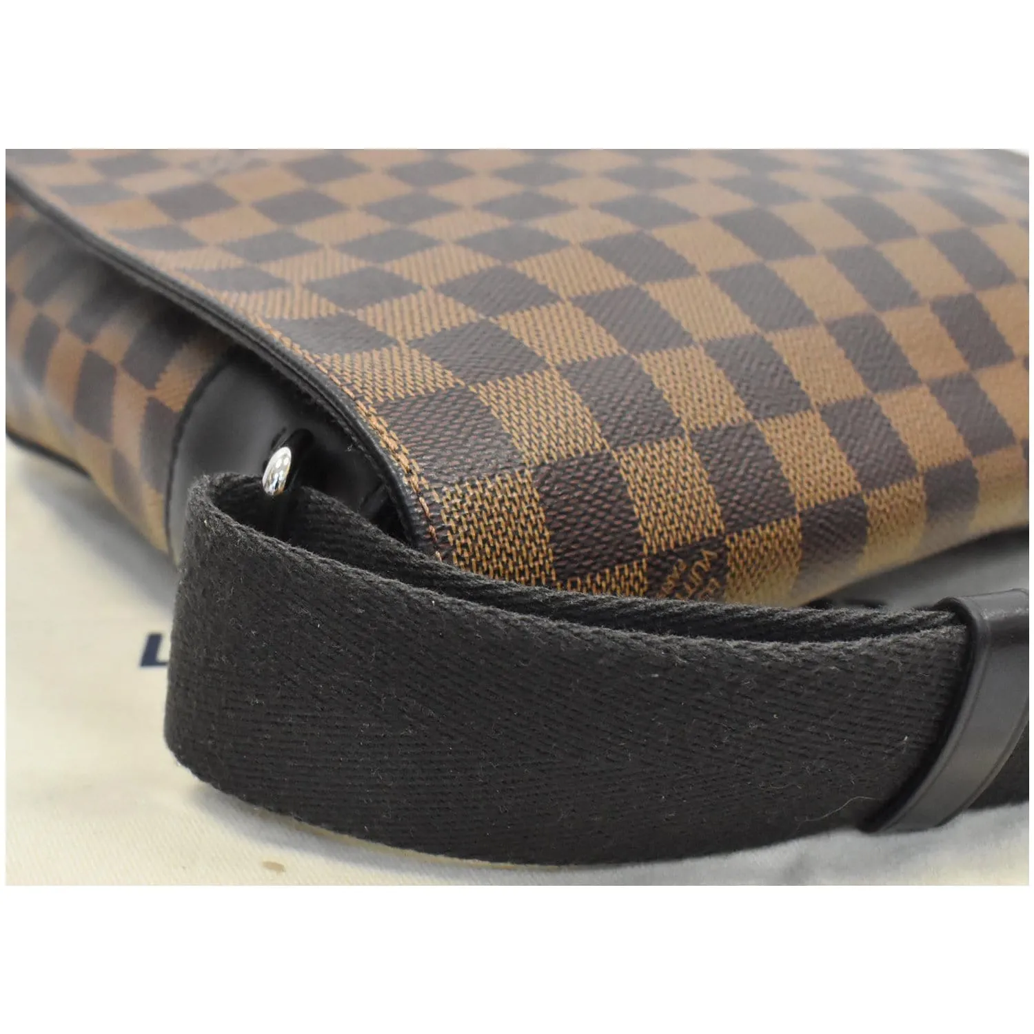 LOUIS VUITTON District PM Damier Ebene Canvas Messenger Bag Brown