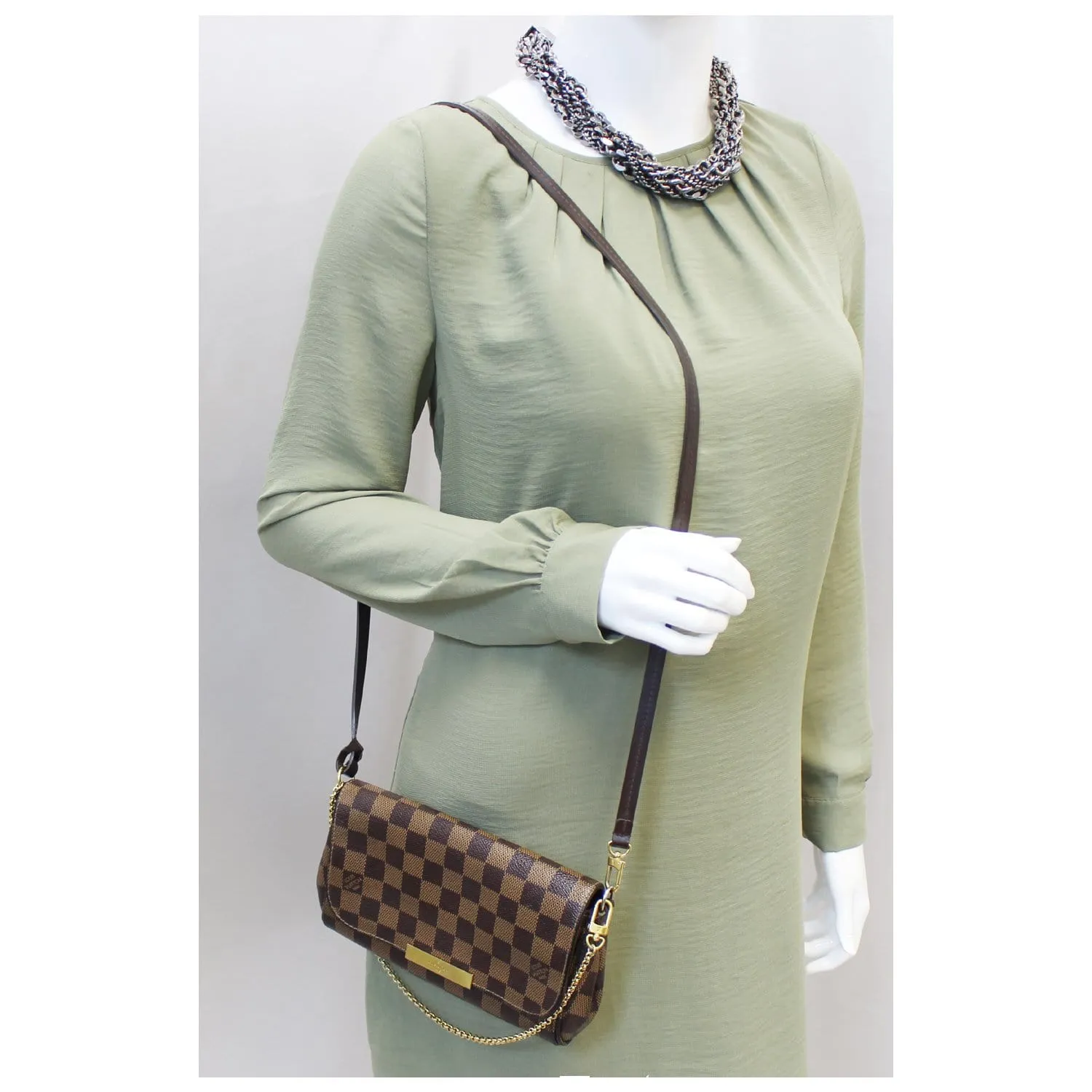 LOUIS VUITTON Favorite PM Damier Ebene Shoulder Crossbody Bag