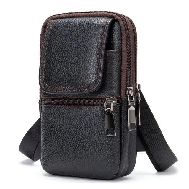 Men Belt Bag Genuine Leather Shoulder Bags