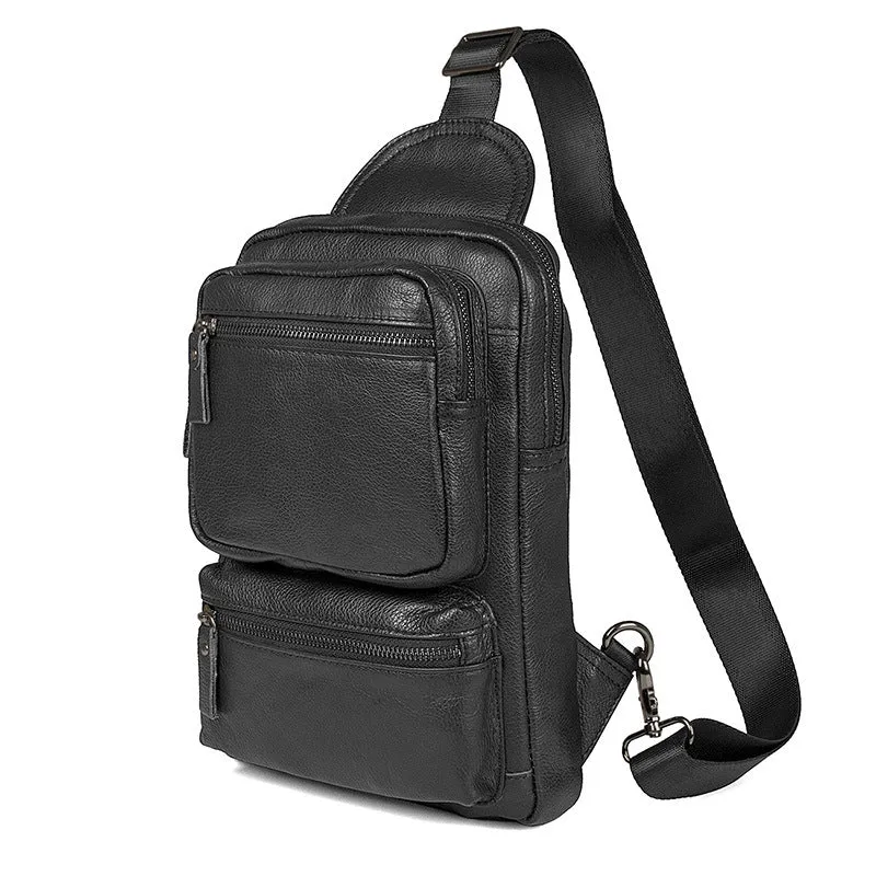 Mens Leather Fanny Pack, Leather Sling Bag, Chest Pack, Satchel Bag