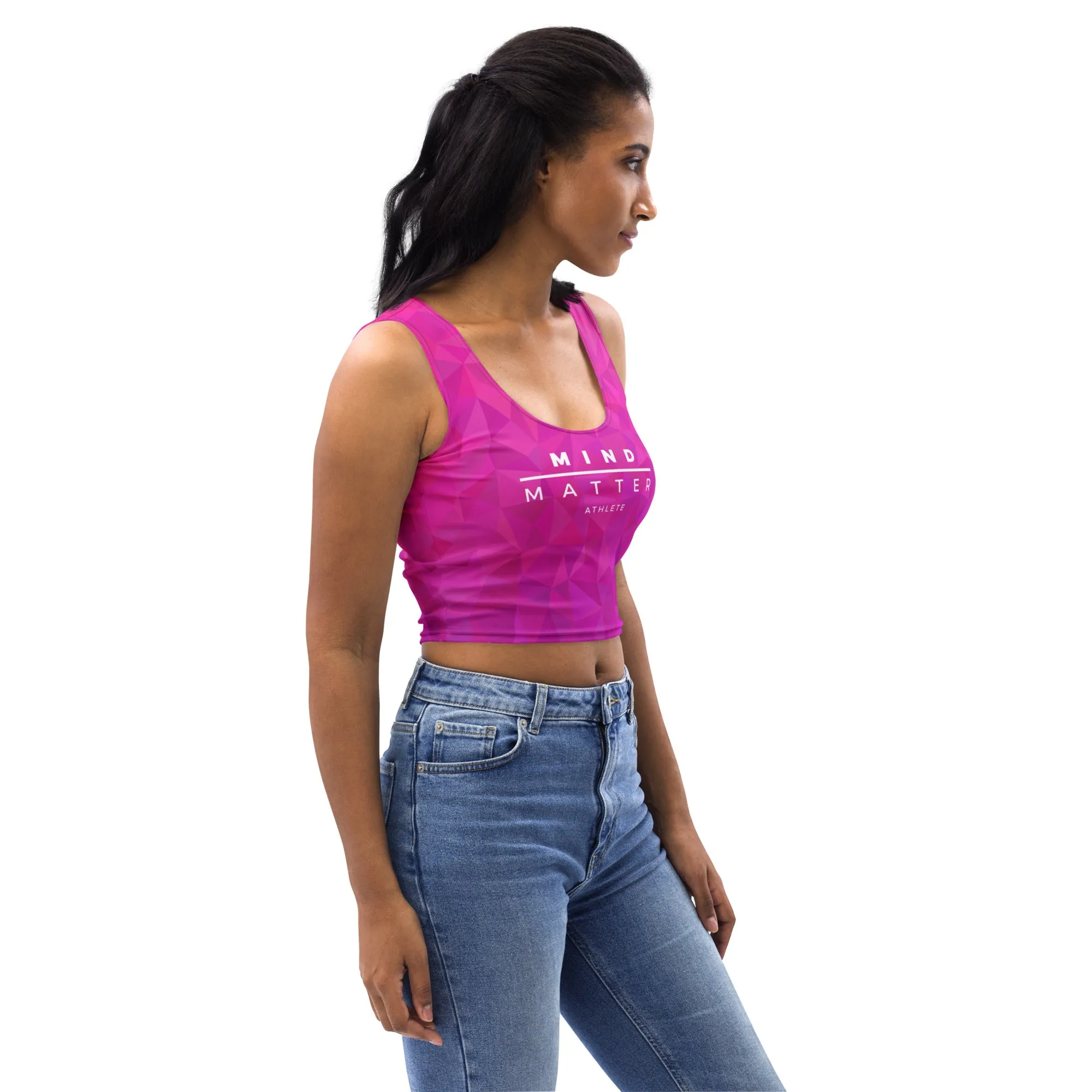 MM Athlete- Pink Pixel Crop Top