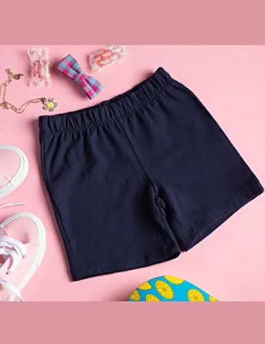MY WAY Toddlers & Girls Bike Shorts Cotton & Spandex — Biker Shorts for Under Dresses, Cartwheel & Dance - 3 Pack Sizes 2T-16