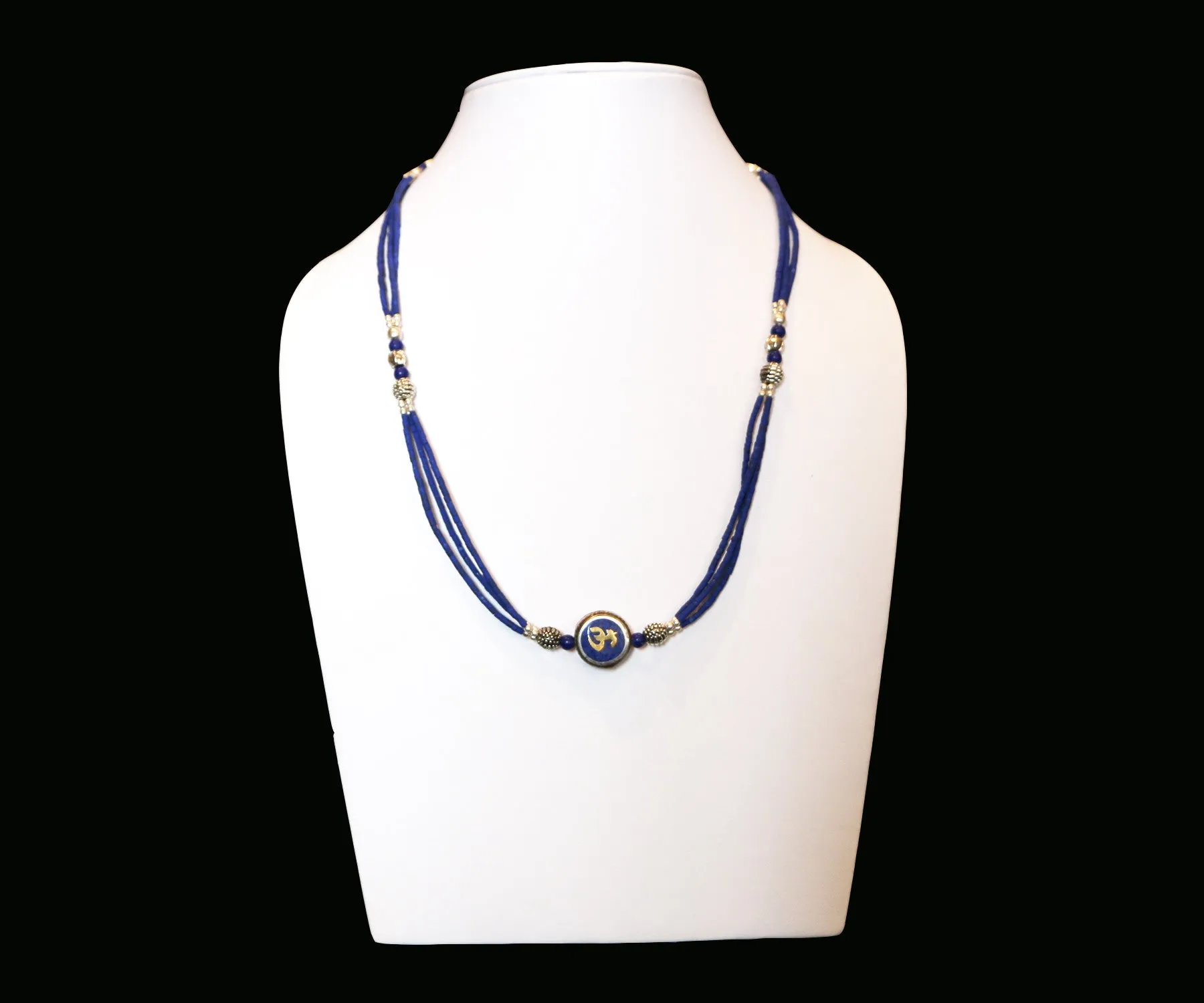 OM LAPIS NECKLACE