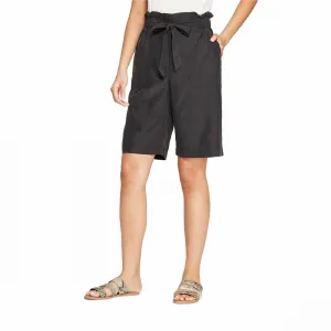 Prologue Women's Mid Rise Paperbag Waist Bermuda Shorts