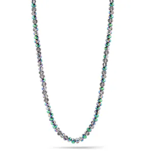 RAINBOW CRYSTAL  BEADS NECKLACES #HNN1285-4BLK DIA/RAIN (TD3)
