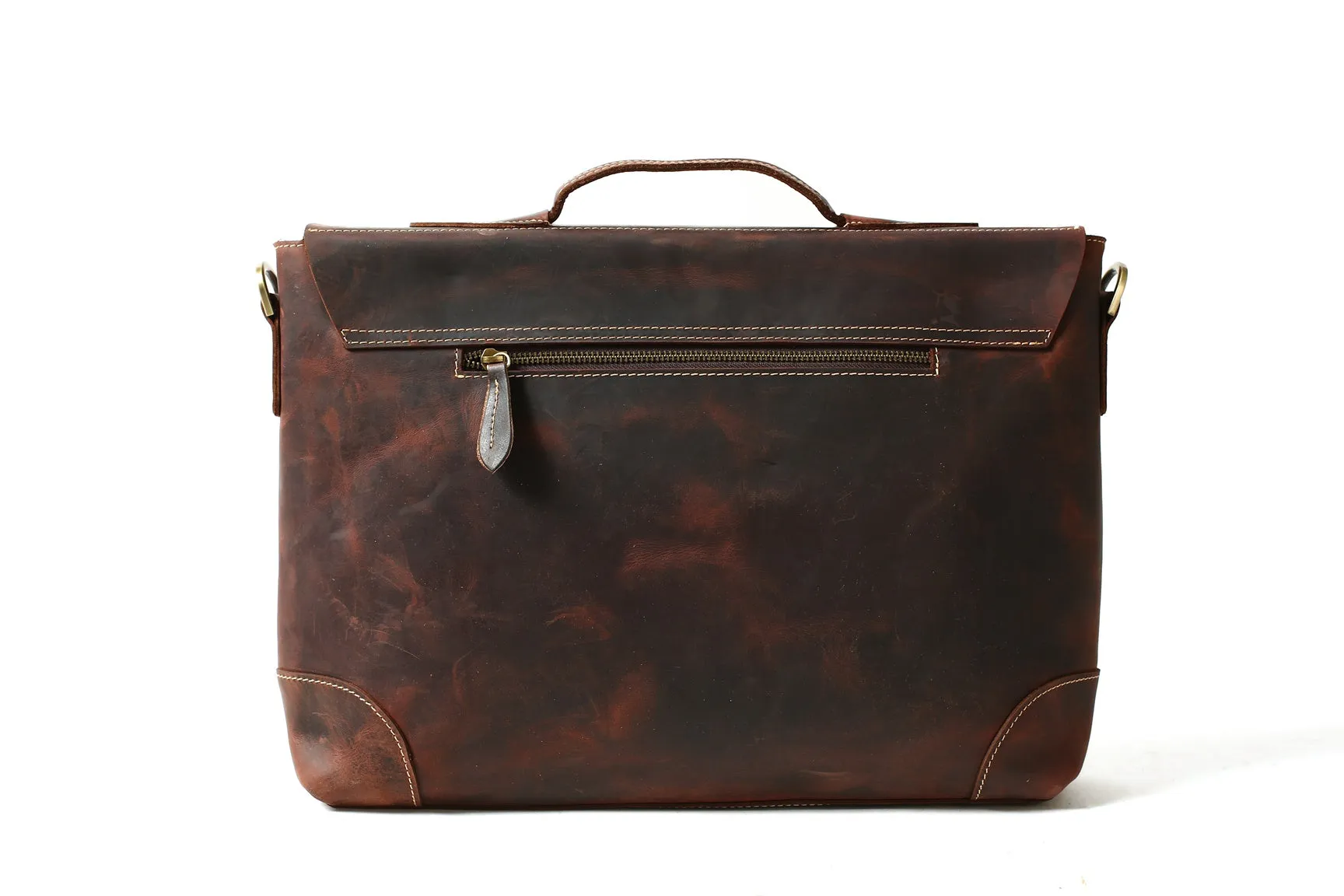 ROCKCOW Crazy Horse Leather Laptop Messenger Bag, Business Briefcase, Men's Bag 0341