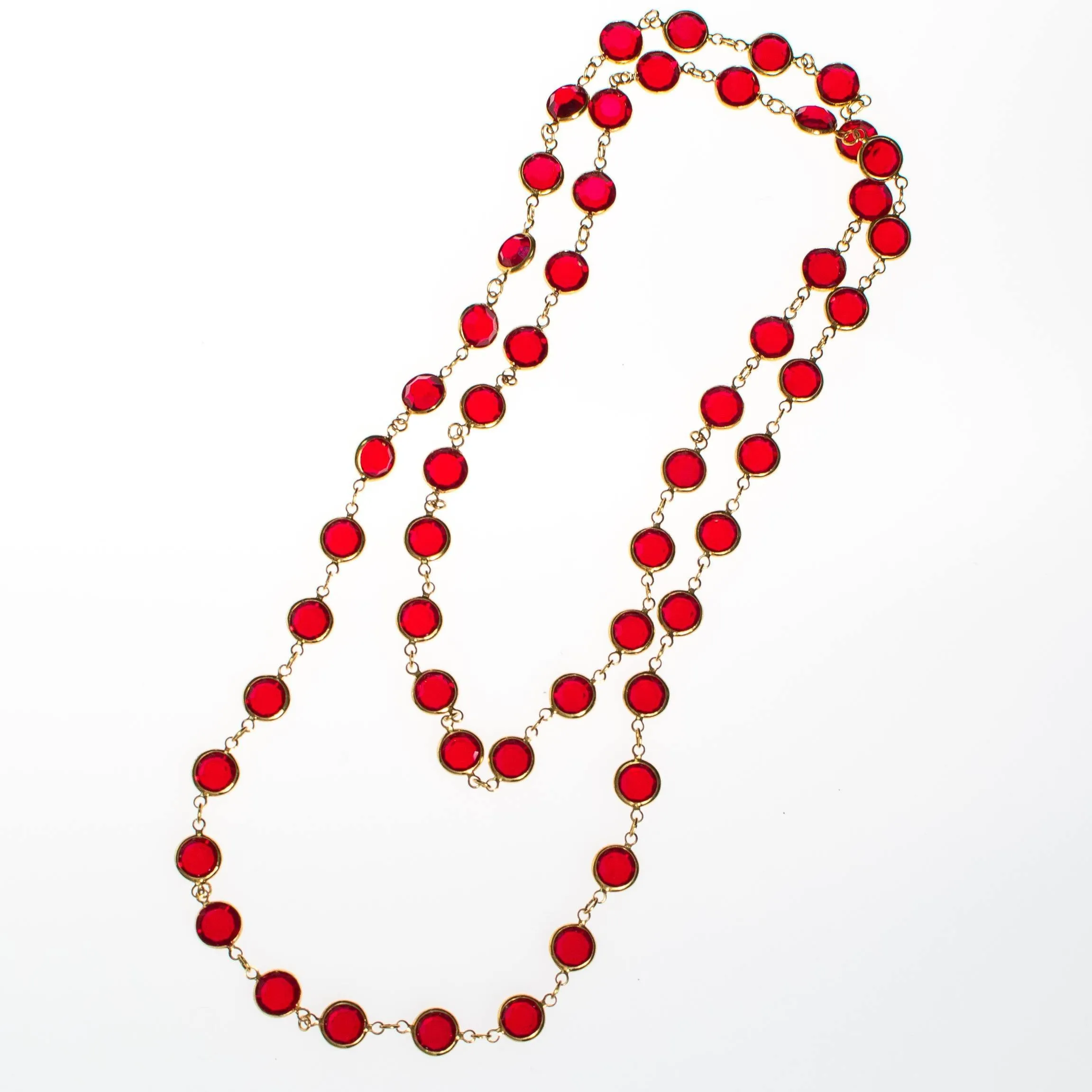 Swarovski Red Bezel Set Crystal Necklace