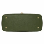 Bagzo Leather Top Handle Satchel Handbag Olive Green - Image 4