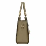 Bagzo Leather Top Handle Satchel Handbag Olive Taupe - Image 3