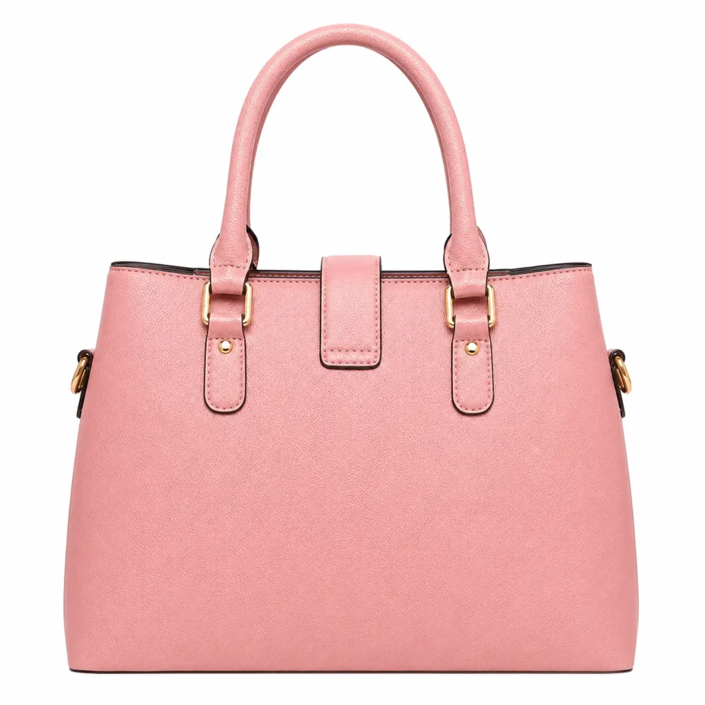 bagzo leather top handle satchel handbag soft pink1