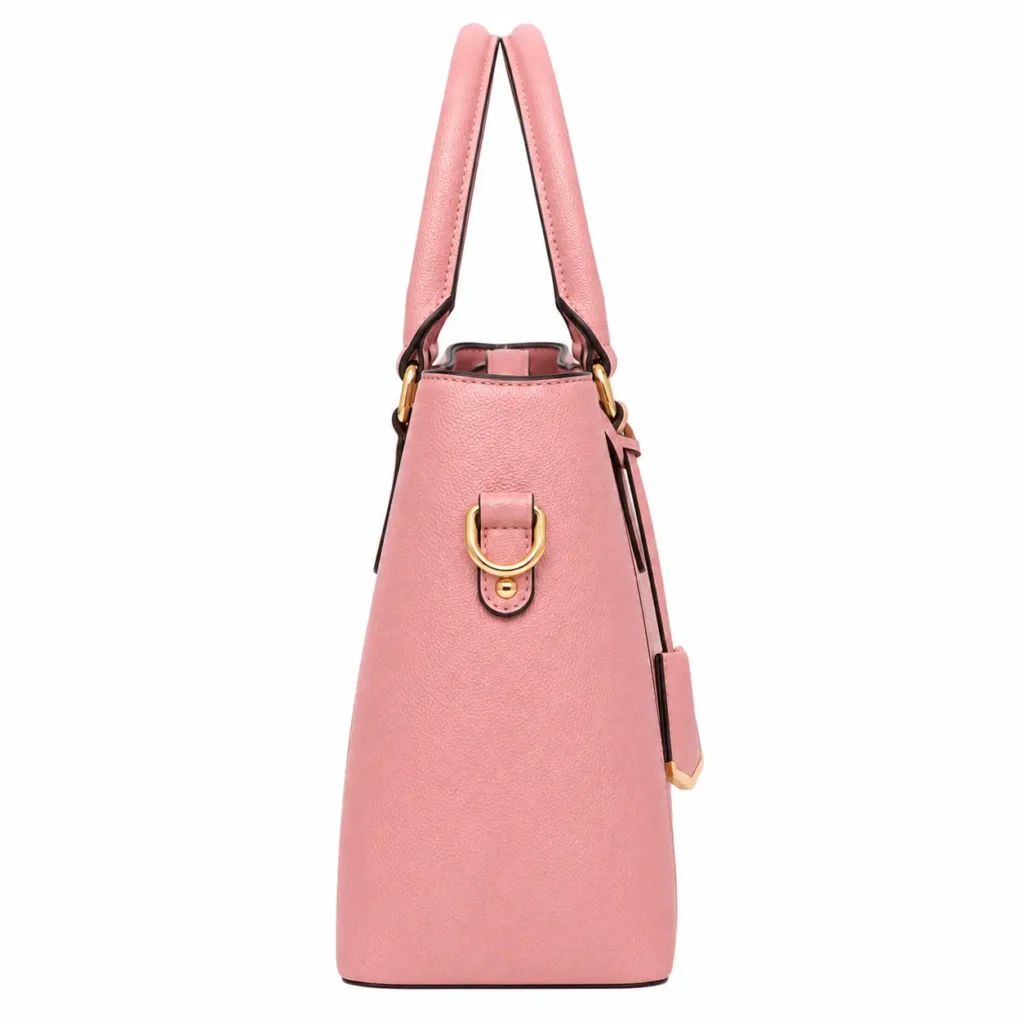 bagzo leather top handle satchel handbag soft pink2