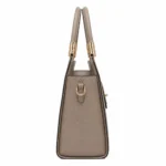Bagzo Leather Top Handle Satchel Handbag Taupe - Image 3